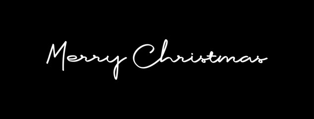 Merry christmas text sign. Calligraphy type, hand drawn style.