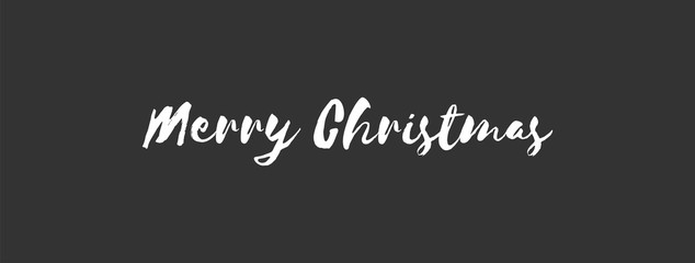 Merry christmas text sign. Calligraphy type, hand drawn style.