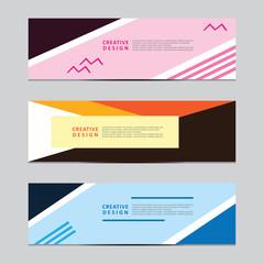 Vector abstract geometric design banner web template. Modern design. Vector illustration