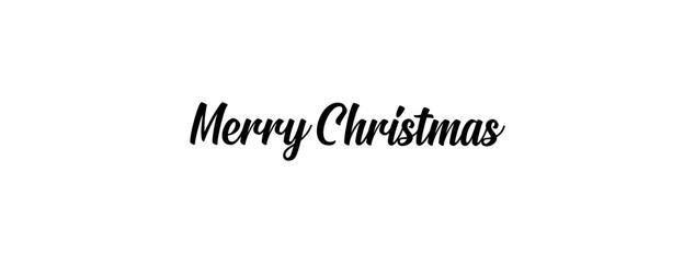 Merry christmas text sign. Calligraphy type, hand drawn style.