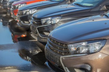 Cars For Sale Stock Lot Row.