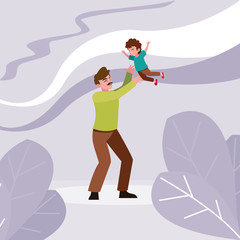 Father with son vector design