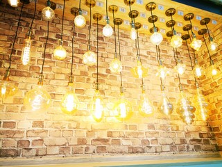 Vintage retro lamps in trendy loft styles.