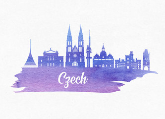 Czech Landmark Global Travel And Journey paper background. Vector Design Template.used for your advertisement, book, banner, template, travel business or presentation.