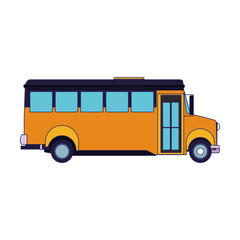 side view of school bus icon, colorful design