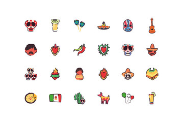 Isolated mexican icon set vector design
