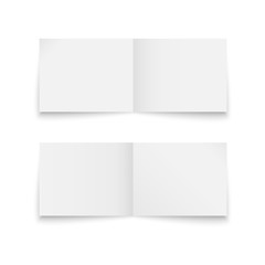 Folded paper sheet set isolated on a white