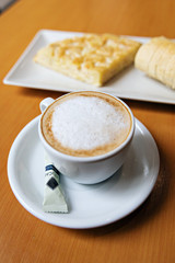 cup of coffee and omelette