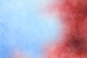 Abstract modern painting . Dry brush painted paper , canvas , wall . Textured background in blue and red tones