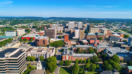 Downtown Knoxville Tennessee TN Skyline Aerial - obrazy, fototapety, plakaty