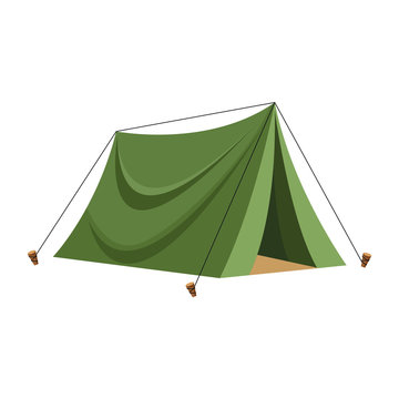 camping tent icon, flat design