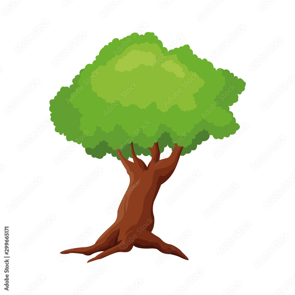 Poster tree plant icon, flat design