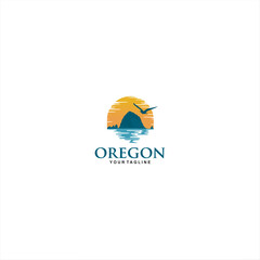 Oregon Beach Logo Template design