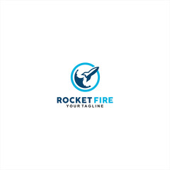 Simple Rocket logo template design icon