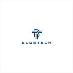 Blue Tech Logo Template Design