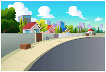 Graphics, villages and roads in the daytime.