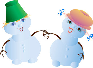 Snowmen in love.