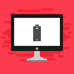 laptop with Battery Charging Icon Vector Illustration template