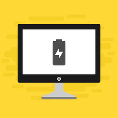 laptop with Battery Charging Icon Vector Illustration template