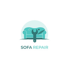 Sofa furniture logo isolated. Chair vector image