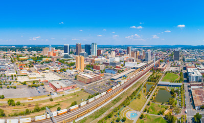 Obraz premium Downtown Birmingham, Alabama, USA Skyline Panorama