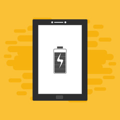 laptop with charge, power plug, adaptor, low battery smartphone concept Flat illustration vector icon for web