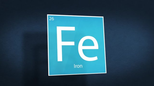 Periodic Table of Elements Cinematic Animated Series - Element Iron hovering in space