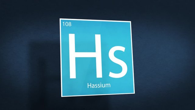 Periodic Table of Elements Cinematic Animated Series - Element Hassium hovering in space