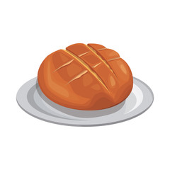 bread icon, flat design