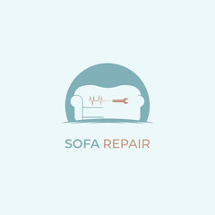 Sofa furniture logo isolated. Chair vector image