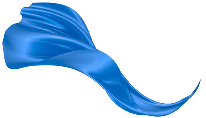 Abstract background of blue wavy silk or satin. 3d rendering image.
