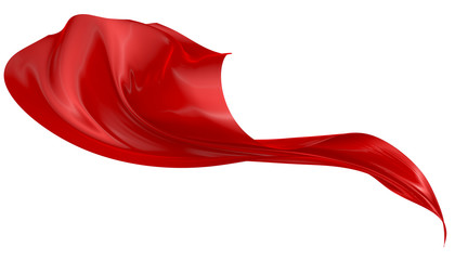 Abstract background of red wavy silk or satin. 3d rendering image.