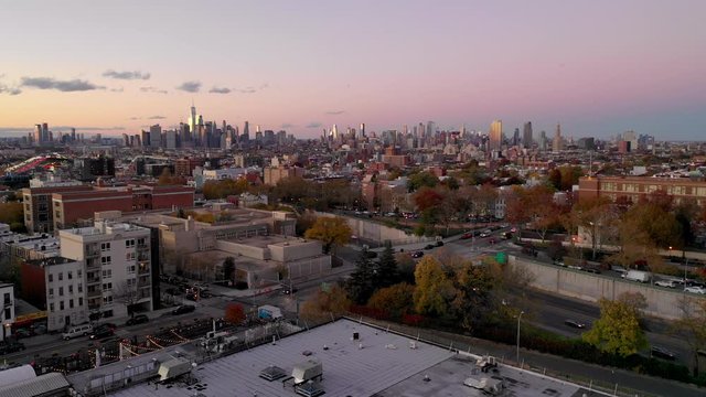 Aerial view Urban Sprawl Brooklyn New York Dense City Architecture