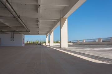 Large factory roof concrete building platform space landscap