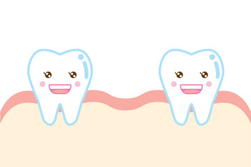抜歯した歯のイラスト Illustration of extraction, removal of tooth