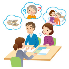 介護の相談をする夫婦