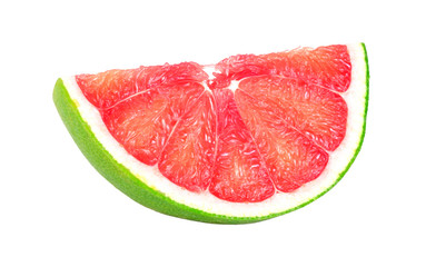 Pomelo fruit piece isolated on white background