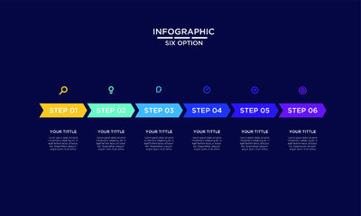 Vector Infographic stack chart design with icons and 6 options or steps. Infographics for business concept. Can be used for presentations banner, workflow layout, process diagram, flow chart,