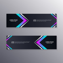 Fototapeta premium technology banner template, Abstract Dark Neon Background suitable for web header, footer, advertising
