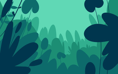 Green forest silhouette nature landscape abstract background flat design.Vector illustration.