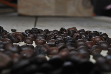 coffee beans with a wooden background