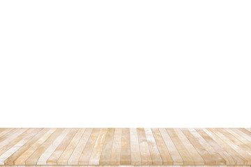 Wood table top with concrete wall background Used for product placement or montage