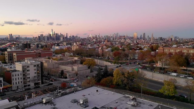Over South Brooklyn Downtown City Skyline Jersey City Manhattan