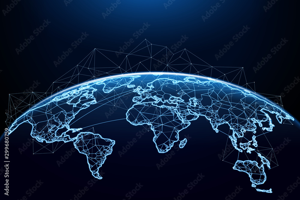 Fototapete Abstract of world network