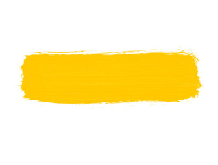 Yellow paint stroke isolated on white. Yellow paint background