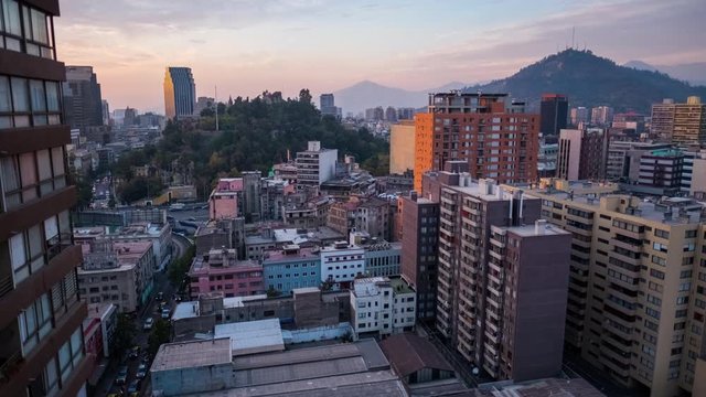 Seamless loopable 24 hours timelapse of the city of Santiago de Chile