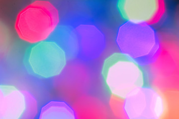 Colorful abstract bokeh lights  background.Abstract blurred bokeh Christmas or New Year lights in background.
