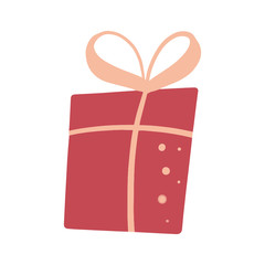 A gift box on a white background. New Year's Eve. Surprise. Christmas.