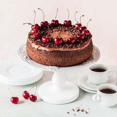 Chocolate Cake with Sweet Cherries