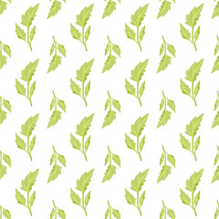 Vector petal green leafs stripes seamless pattern